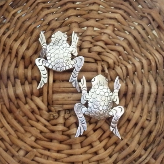 Raymond Gasper Zuni Stamped Sterling Silver Frog … - image 1