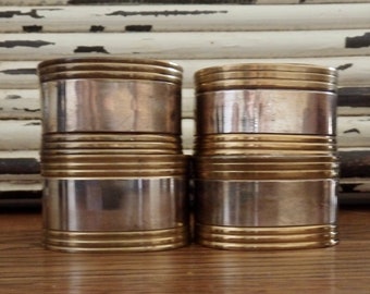 Mid Century Modern Oval Brass Napkin Rings, Set of 4