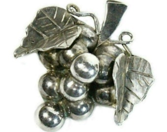 Taxco Sterling Silver Grape Brooch/Pendant
