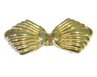 Dotty Smith Gold-Tone Scallop Shell Belt Buckle