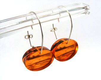 Drop Earrings Redcar Seaside Oval Orange dangle earrings