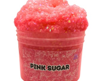 Pink Sugar Slime—Homemade Crunchy Bingsu Beads Texture | Scented Slime for Stress Relief | Perfect Gift for Kids, Teens and Adults