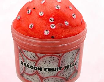 Dragon Fruit Jelly Slime – Homemade Icee, Jelly Texture | Scented Slime for Stress Relief | Gift for Kids, Teens and Adults