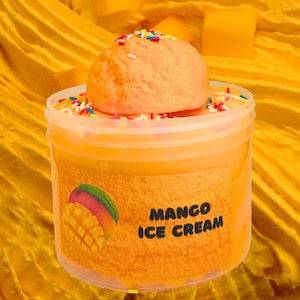 Mango Ice-Cream Clay-kit Slime, Mango-Scented Slime, Homemade Cloud Slime, Neutral Gifts for Kids, Stress-relieving Gifts for Adult