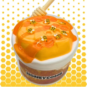 HoneyComb Slime, Honey-Scented, Homemade DIY-Kit, Butter, Glossy Slime, Neutral Gifts for Kids, Stress-relieving Gifts for Adult