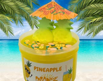 Pineapple Paradise DIY Clay-kit Slime, Ananasdoftande Slime, Hemgjort Slime, Neutrala Gåvor för Barn, Stresslindrande Gåvor för Vuxna
