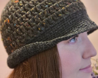 Black Variegated Bulky Yarn Hat