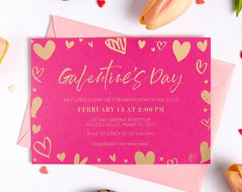 Galentines Day Invitation, Ladies Night Invite, Galentines Day Card, Galentines Day Brunch Invitation, Valentine's Day Invitation, VDay Card