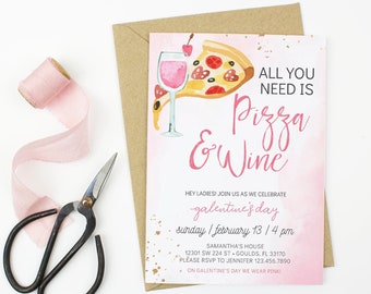 Galentine's Day Invitation, Brunch Invitation, Valentine's Day Party, Valentine's Day Invite, Galentine's Day Party Invite Template, Ladies