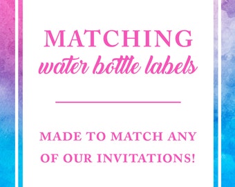 Made to Match - Printable Water bottle labels - DIY Digital Labels