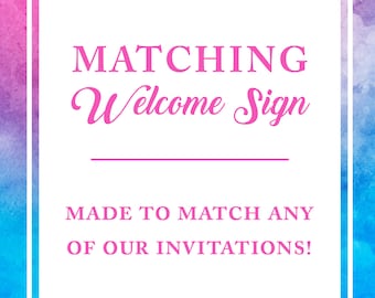 Made to Match - Welcome Sign - Birthday Party DIY Printable Sign