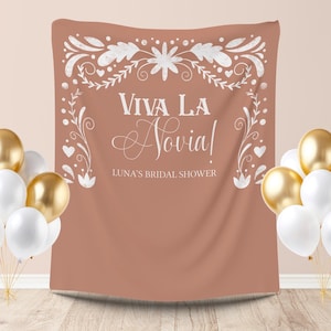 Viva La Novia Bridal Shower Backdrop Mexican Talavera Wedding Paper Picado Backdrop Bridal Shower Barro Wedding Shower Banner Photo Booth