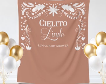 Cielito Lindo Baby Shower Backdrop, Cielito Lindo Party Banner, Talavera Backdrop, Papel Picado Photo Backdrop, Barro Bridal Shower Sign