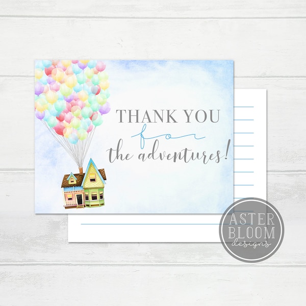 UP Thank You Card, Balloon House A2 Thank You Card, Housewarming Party Thank You / Greeting Card, UP House Birthday Card