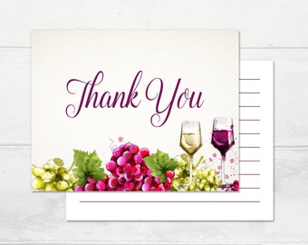 Winery Thank You Card, Aged to Perfection Card, Vineyard Thank You Card, Wine Thank You / Greeting Card, 50th Birthday Printable Thanks Card