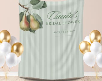 Perfect Pear Backdrop Pear Bridal Shower Banner Pear Theme Bachelorette Backdrop Pears Baby Shower Wedding Shower Fabric Banner