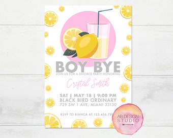 divorce party invitation lemonade invitation pink lemonade invitation i aint sorry invitation boy bye invitation divorce invite