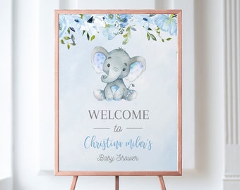 Elephant Baby Shower Welcome Sign Template Little Peanut Poster Baby Boy Jungle Instant Download Printable Elephant Baby Shower Poster Signs