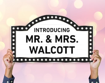 Wedding Marquee Sign VIP Bottle Service Club Party Board Just Married Photo Booth Sign Nightclub Bridal Party Entrance Newlywed Sign Poster