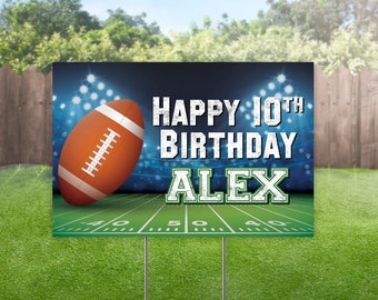 Football Happy Birthday Yard Sign Football Lawn Sign Football Party Outdoor Banner American Football Yard Sign Personalized Bday Party Sign