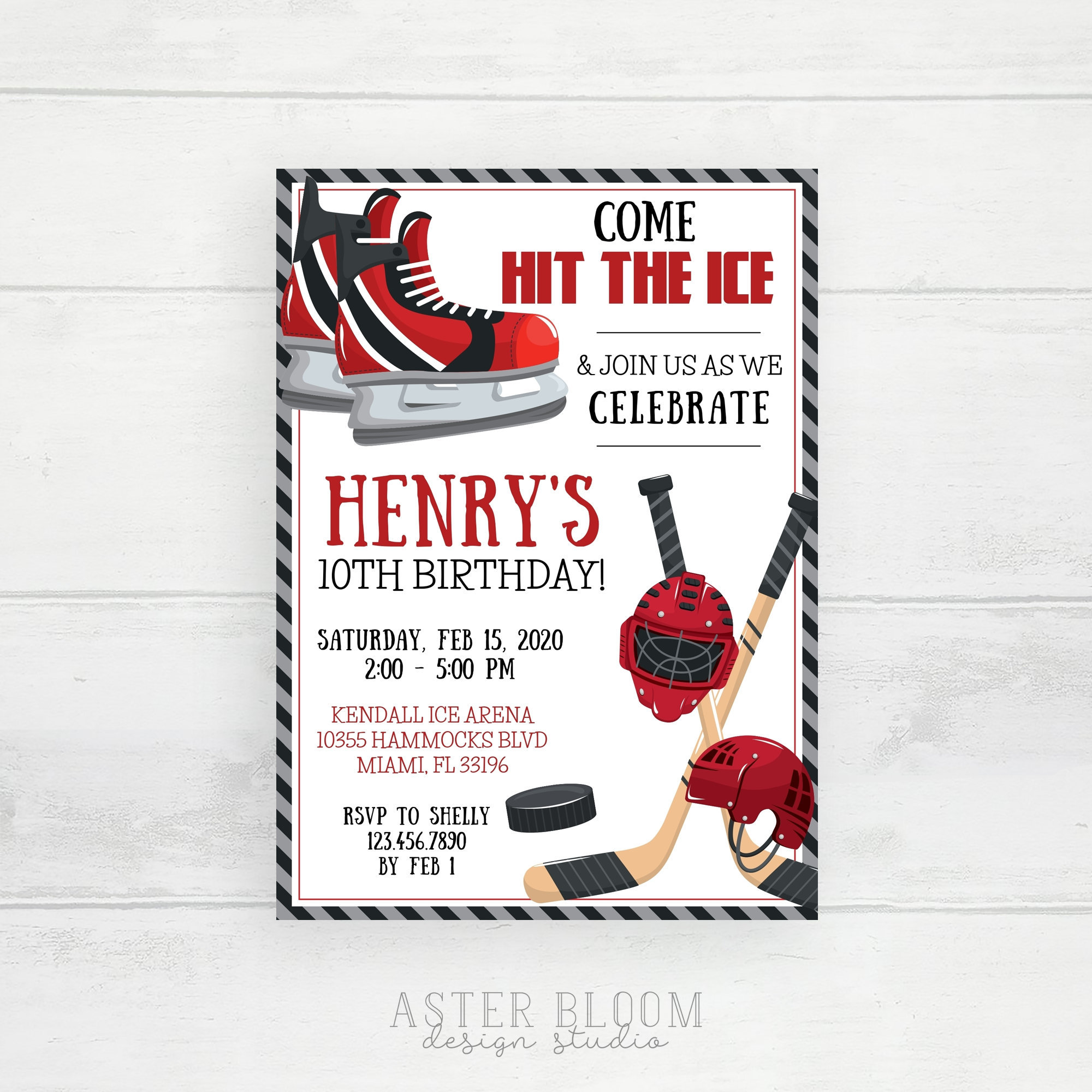 Hockey Party Invite -  Singapore