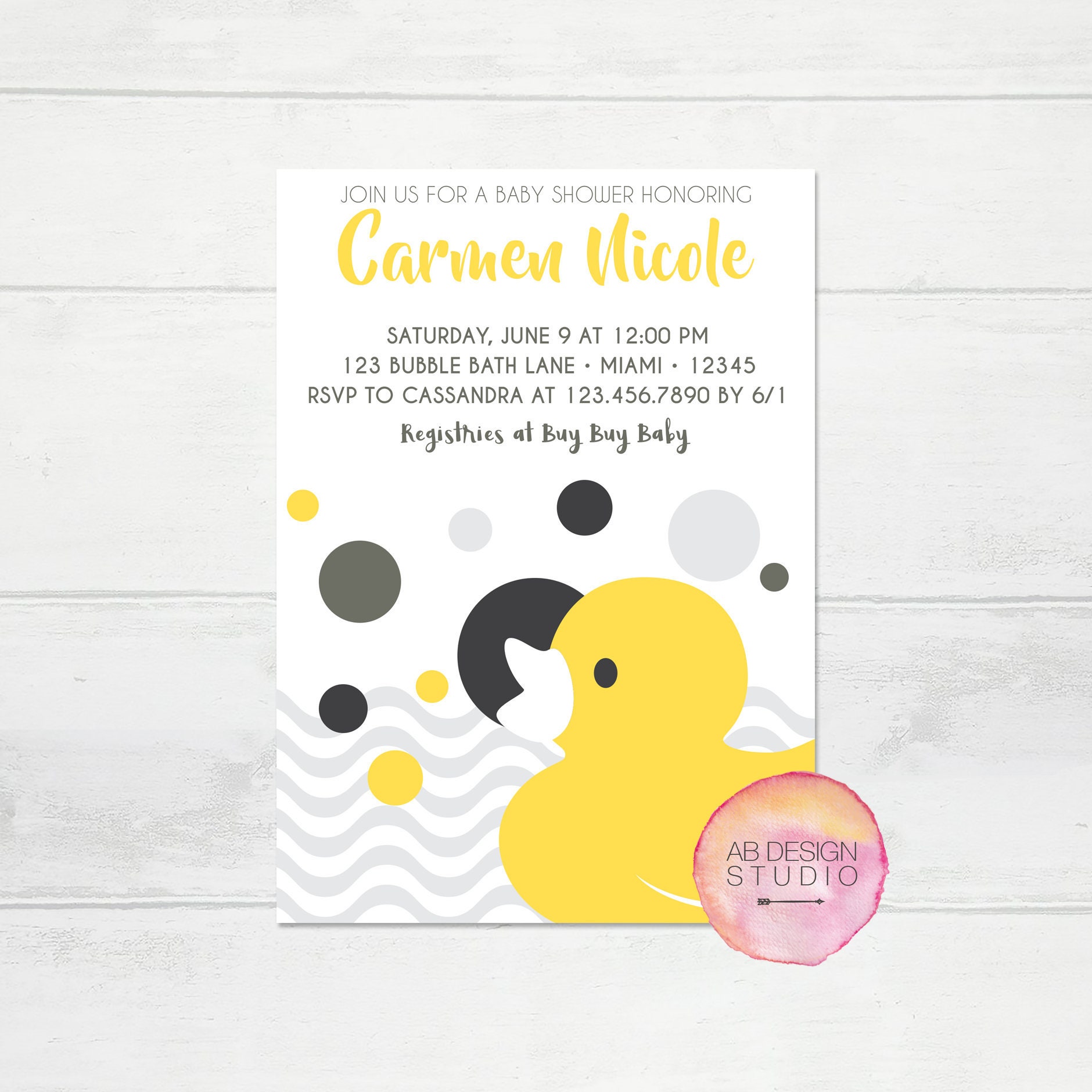 Rubber Duck Invitation Duck Baby Shower Invitation Rubber Etsy Il Fullxfull Rubber Duck Invitation Duck Baby Shower