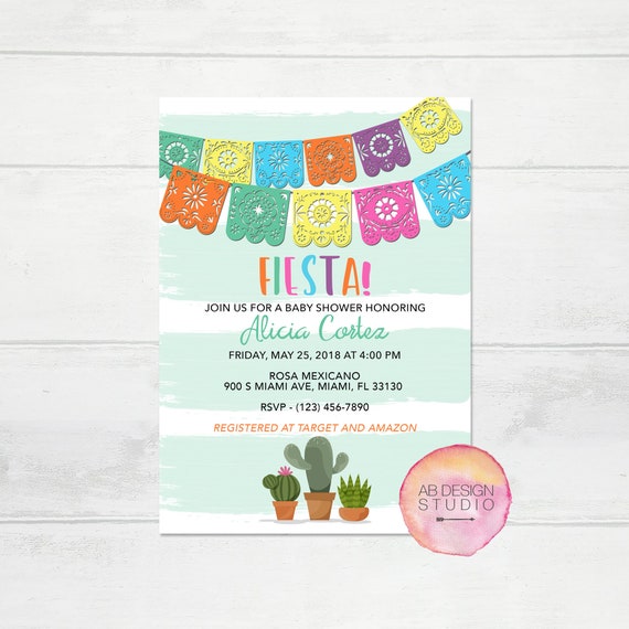 mexican fiesta baby shower invitations