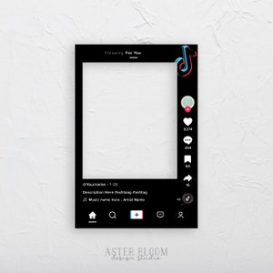 TikTok Frame Social Media Prop Photo booth Frame Tik Tok Prop Tiktok Cutout Photo Prop Instagram Photobooth Selfie Party Props