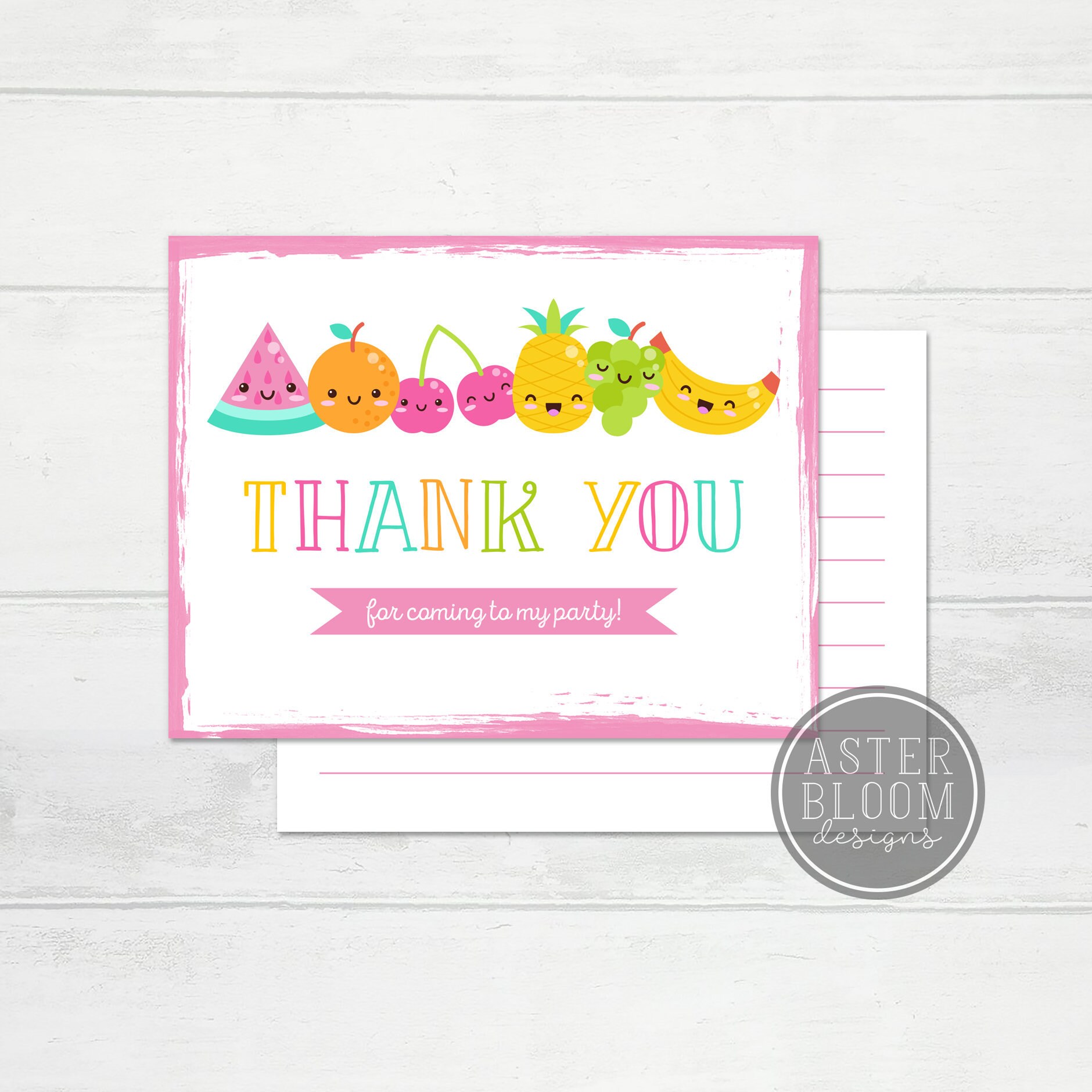 Fruit Thank You Card Two-tti Fruity Birthday Card Tutti - Etsy