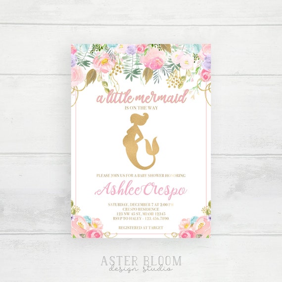 mermaid baby shower invitations free