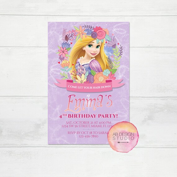 Tangled Invitation Princess Rapunzel Invitation Disney S Tangled