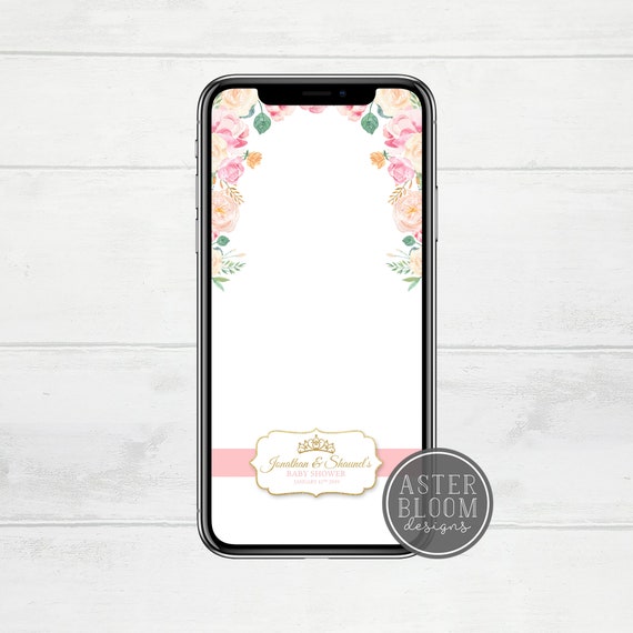 Floral Baby Shower Snapchat Filter, Pretty Flowers Princess Geofilter, Birthday Party Snapchat Geofilter, Floral Bridal Shower Filter Il_570xn