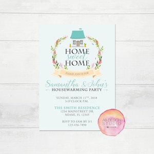 Housewarming Party Invitation - Home Sweet Home Invite - New House Invitation - House warming Digital Invitation - New Home Printable Invite