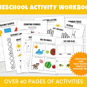 Preschool Workbook Printable Pre K Homeschool Printables - Etsy