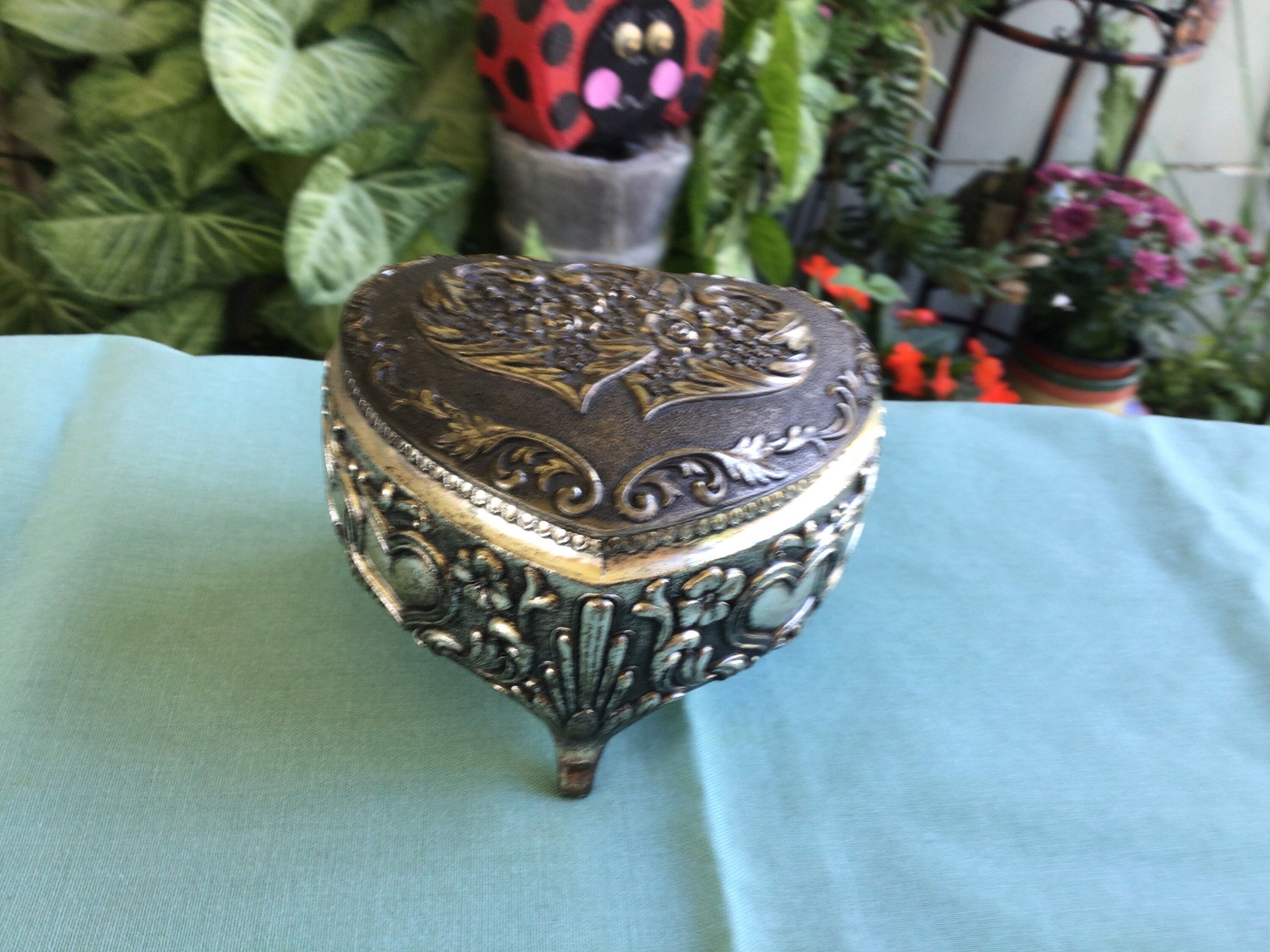 Jewelry Box Hinged Lid felt lined Etsy