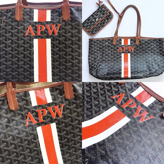 monogrammed leather tote