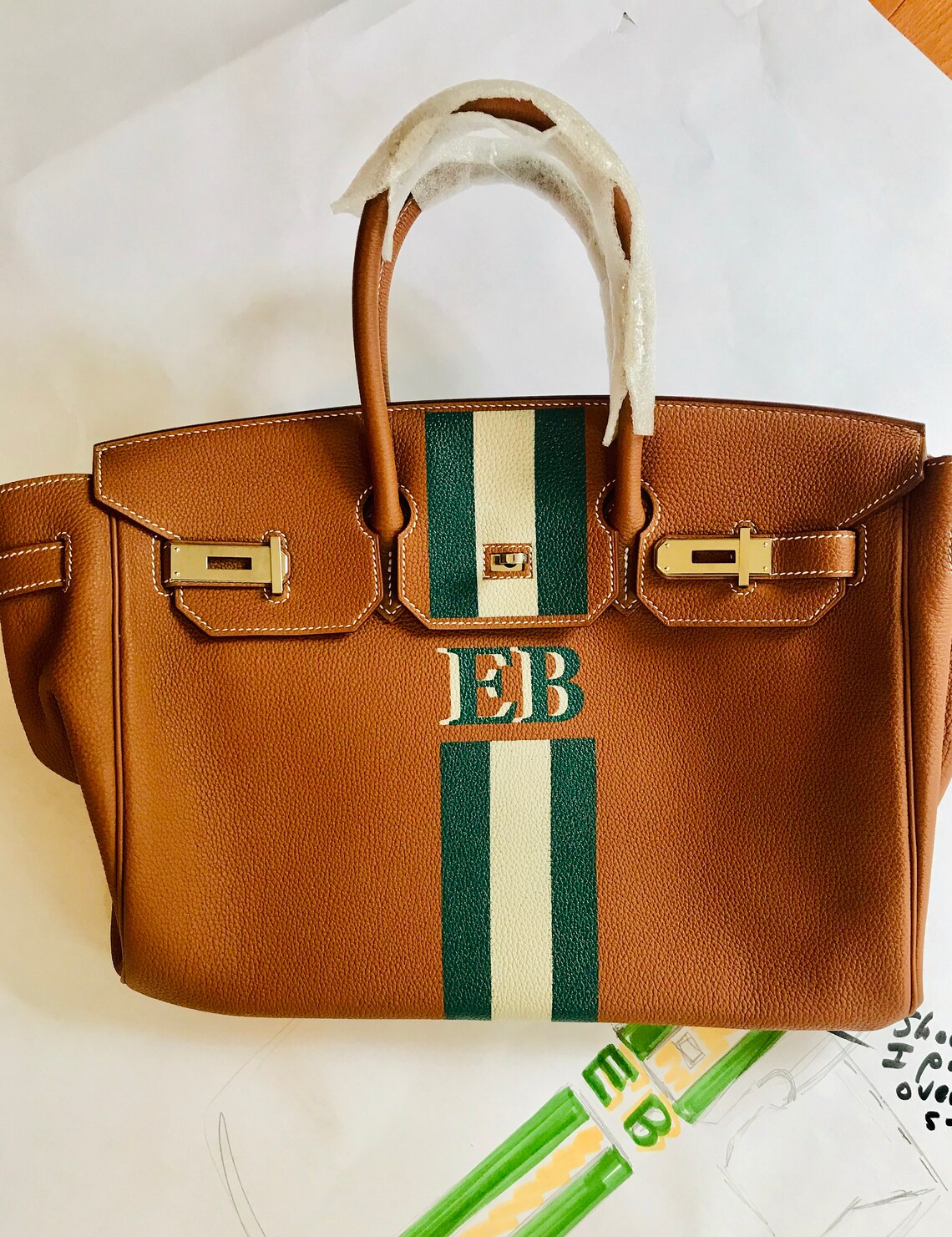 HERMÈS Leather Personalization Luggage Service leather Etsy