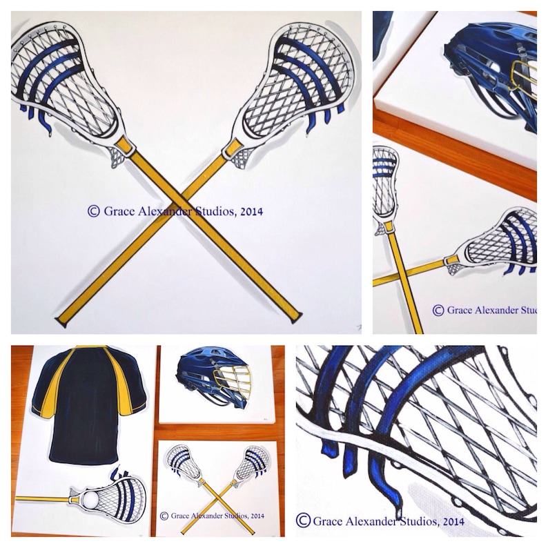 Original Custom Lax Navy Lacrosse Sticks Crossing Double Play Etsy