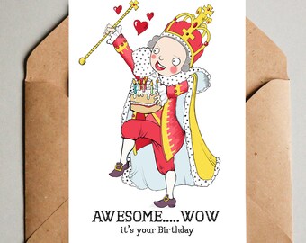 Hamilton Blank Birthday Card King George Card Awesome Wow