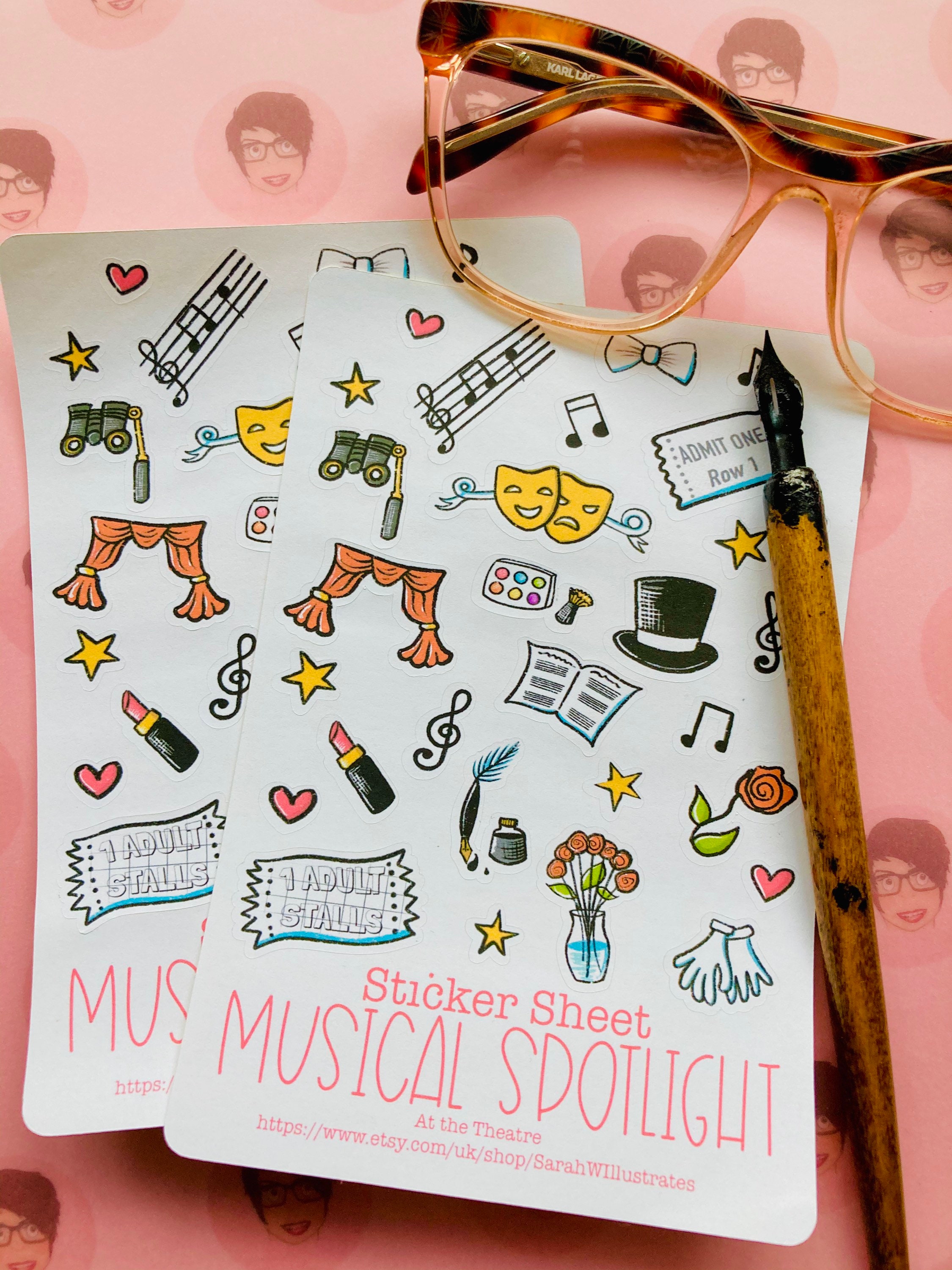 Musical Theatre Planner Stickers// At the Theatre kiss cut Etsy