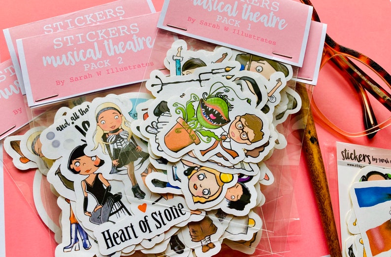 Musical Theatre Sticker Pack Set 3 stationery planners Etsy