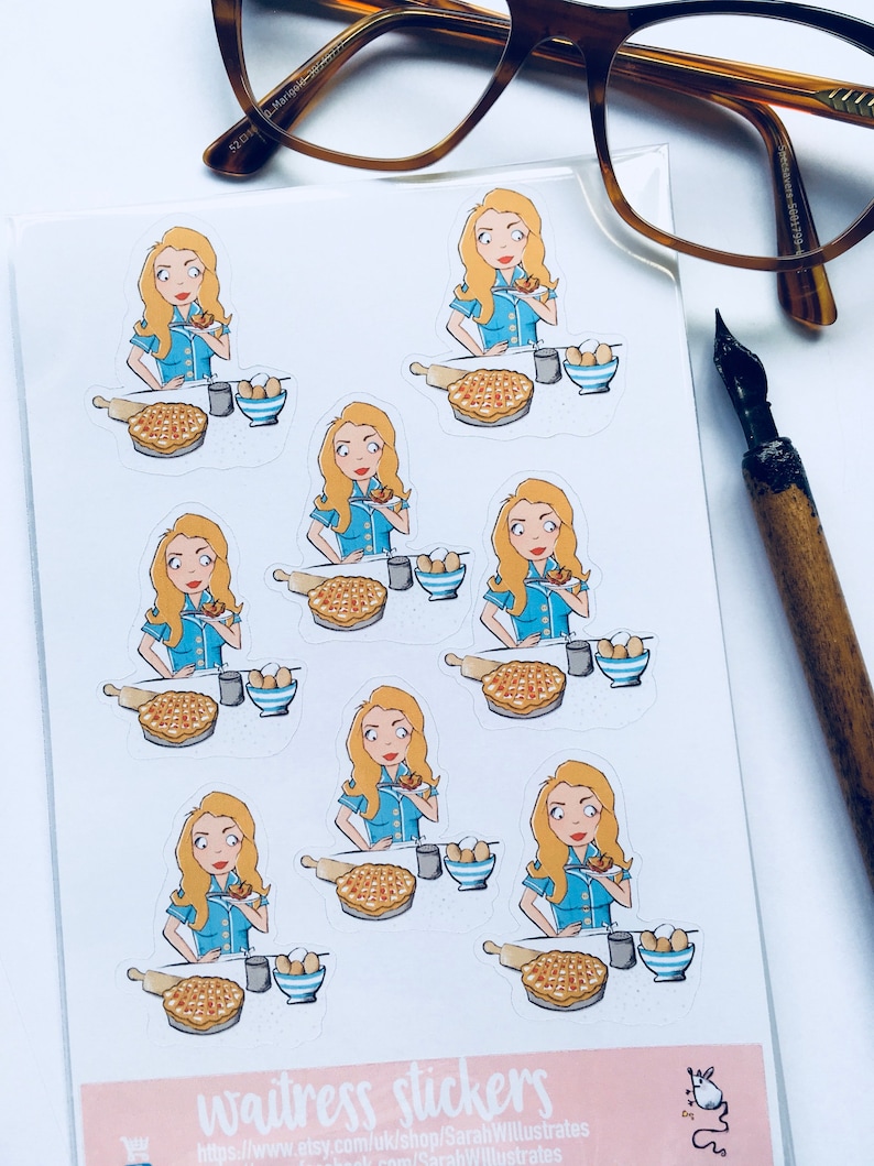 stationery planner journal scrapbooking crafting Waitress the Musical Theatre Sticker Sheet