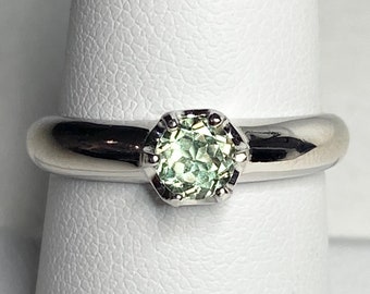 Color Change Chrysoberyl Ring, Sterling Silver Band, Size 8