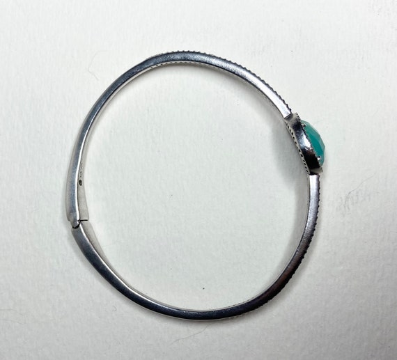 Nadri solid sterling silver amazonite hinged bang… - image 2