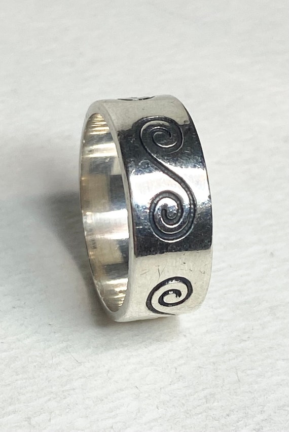 Swirl design Mexican sterling silver band eternit… - image 3