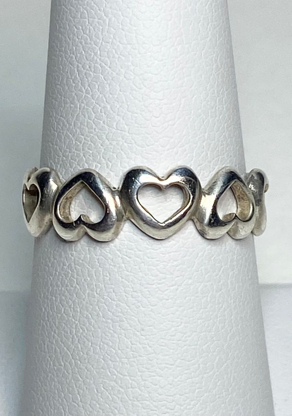 Heart band ring 6mm in sterling silver size 8 - image 7
