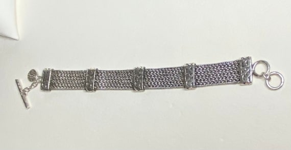 Lois Hill wide woven toggle sterling silver brace… - image 1