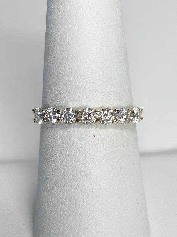 Solid 10k Gold Stackable Moissanite Anniversary S… - image 6
