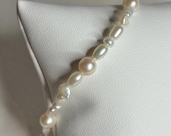 Freshwater Cultured Pearl Rice and Baroque Stretch Bracelet size M/L