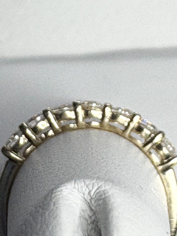 Solid 10k Gold Stackable Moissanite Anniversary S… - image 9